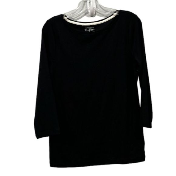 NWT - TALBOTS Black Tee W/Long Sleeves - Size: M. - Picture 1 of 5
